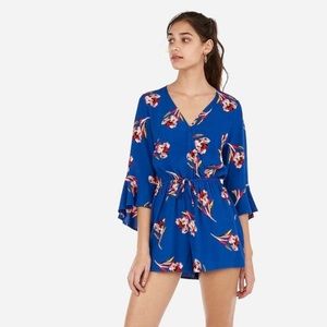 Express Floral Bell Sleeve Romper